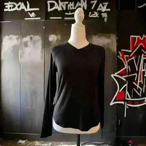 Bebe Black Long Sleeve Sport Top Size M